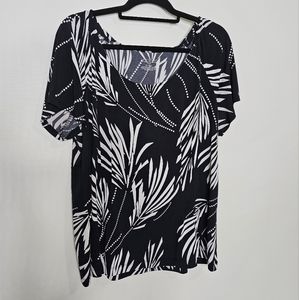 Lane Bryant black and white blouse